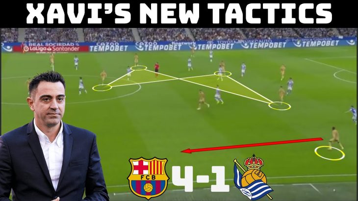 Tactical Analysis : Barcelona 4-1 Sociedad | New Signings, New Tactics For Xavi |