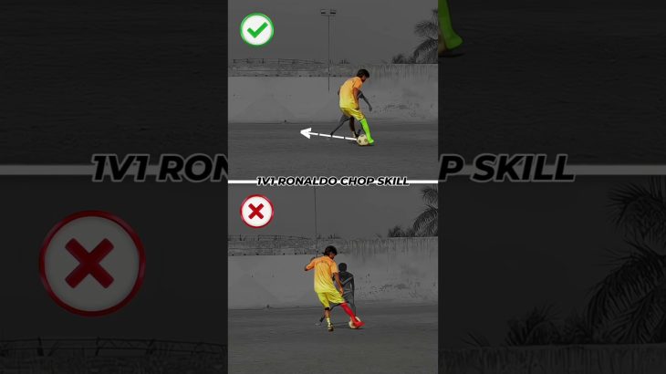 1v1 Ronaldo Chop Football Skill Tutorial ⚽🥵❤️ #football #footballskills #soccer #shorts #ronaldo