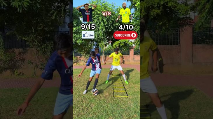 Mbappe Stepover ⚡ vs Neymar Ladder Agility 🔥 Who’s got the better footwork? 👀⚽#football #neymar